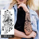 Popxstar fake henna tattoo mandala lotus flowers jewery arabic indian egyptian tattoo sleeve hand finger breast tatoo black waterproof