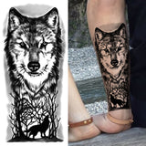 Popxstar Teenagers over Knee Tattoo Men Small Men's TattoosGod Cross Lion Temporary Tattoos For Men Women Realistic Compass Lion Fake Tatoos Forearm Jesus Christ Thigh Tattoo Sticker