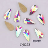 Popxstar 20pcs Crystals Nail Diamond Stone Strass AB Glass Rhinestones For 3D Nails Art Decorations Supplies Jewelry QB217-246A