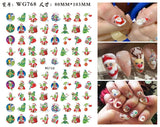 Popxstar Merry Christmas 3D Nails Sticker Winter Cute Cartoon Sliders Snowflake Elk Xmas Tree Decal UV Gel Polisn Manicures Foils Decor