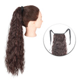 Popxstar Synthetic Corn Wavy Long Ponytail  Hairpiece Wrap on Clip Hair Extensions Ombre Brown Pony Tail Blonde Fack Hair