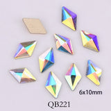 Popxstar 20pcs Crystals Nail Diamond Stone Strass AB Glass Rhinestones For 3D Nails Art Decorations Supplies Jewelry QB217-246A