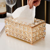 Popxstar New Year Valentine's Day Diamond Tissue Box Home Storage Box Pen Holder Napkin Holder Metal Bedroom Kitchen Living Room Decor Gift Nordic Home Storage