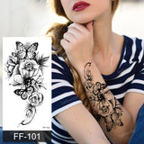 Popxstar fake henna tattoo mandala lotus flowers jewery arabic indian egyptian tattoo sleeve hand finger breast tatoo black waterproof