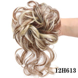 Popxstar   Synthetic Messy Chignon Donut Hair Bun Hair Accessories  Scrunchies Elastic Hair Band Hair Ties Curly Hairpiece Blonde Hair