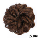 Popxstar   Synthetic Curly Messy Hair Bun Scrunchie Chignon With Elastic Rubber Band Hair Pieces For Women Black Brown Gray Ponytails