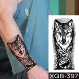 Popxstar New Year's Day Valentine's Day  Waterproof Temporary Tattoo Sticker Forest Lion Tiger Bear Flash Tattoos Women Leopard Wolf Crown Body Art Arm Fake Tatoo Men