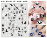 Popxstar Merry Christmas 3D Nails Sticker Winter Cute Cartoon Sliders Snowflake Elk Xmas Tree Decal UV Gel Polisn Manicures Foils Decor