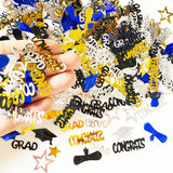 Popxstar 15g Black Gold Graduation Confetti Table Decorations PVC Happy Birthday Confetti For Congrats Grad Party Decorations