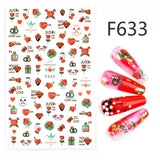 Popxstar Nail 3D Sticker Cool English Letter stickers for nail Foil Love Heart Design Valentines Manicure Decal Water Slide Foil