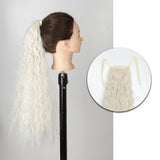 Popxstar Synthetic Corn Wavy Long Ponytail  Hairpiece Wrap on Clip Hair Extensions Ombre Brown Pony Tail Blonde Fack Hair