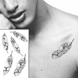 Popxstar Feather Bird 8 Element Pattern Dandelion Temporary Tattoo Sticker Fake Tattoos for Women Men Body Makeup Waterproof Stickers