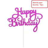 Popxstar Valentine's Day Gittler Happy Birthday Cake Topper Bling Sparkle Decoration Sign Happy Birthday Cake Topper Girl`s Birthday Dessert Decor