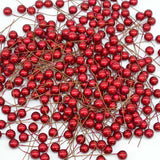 Popxstar Valentine's Day 50pcs 12mm Mini Pearl Plastic Stamen Artificial Flower Cherry Fruit Stamens Wedding Christmas Wreaths DIY Gift Box Decoration