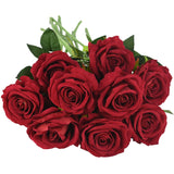 Popxstar 1/2/3Pcs 50cm Artificial Rose Flower Bouquet Red Silk Roses with Stem Flowers for DIY Home Garden Wedding Table Party Decoration