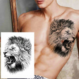 Popxstar Waterproof Temporary Tattoo Sticker Forest Lion Tiger Bear Flash Tattoos Women Leopard Wolf Crown Body Art Arm Fake Tatoo Men