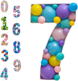 Popxstar Diy Balloons Numbers Mosaic Balloon Filling Box Mosaic Number Alphabet Frames Balloon Decoration Baby Party Anniversary Decor