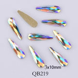 Popxstar 20pcs Crystals Nail Diamond Stone Strass AB Glass Rhinestones For 3D Nails Art Decorations Supplies Jewelry QB217-246A