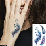 Popxstar Feather Bird 8 Element Pattern Dandelion Temporary Tattoo Sticker Fake Tattoos for Women Men Body Makeup Waterproof Stickers