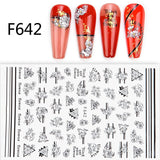 Popxstar Nail 3D Sticker Cool English Letter stickers for nail Foil Love Heart Design Valentines Manicure Decal Water Slide Foil