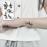 Popxstar Feather Bird 8 Element Pattern Dandelion Temporary Tattoo Sticker Fake Tattoos for Women Men Body Makeup Waterproof Stickers