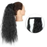 Popxstar Synthetic Corn Wavy Long Ponytail  Hairpiece Wrap on Clip Hair Extensions Ombre Brown Pony Tail Blonde Fack Hair