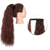 Popxstar Synthetic Corn Wavy Long Ponytail  Hairpiece Wrap on Clip Hair Extensions Ombre Brown Pony Tail Blonde Fack Hair