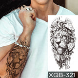 Popxstar New Year's Day Valentine's Day  Waterproof Temporary Tattoo Sticker Forest Lion Tiger Bear Flash Tattoos Women Leopard Wolf Crown Body Art Arm Fake Tatoo Men