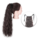 Popxstar Synthetic Corn Wavy Long Ponytail  Hairpiece Wrap on Clip Hair Extensions Ombre Brown Pony Tail Blonde Fack Hair