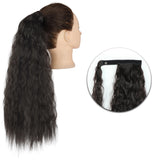 Popxstar Synthetic Corn Wavy Long Ponytail  Hairpiece Wrap on Clip Hair Extensions Ombre Brown Pony Tail Blonde Fack Hair