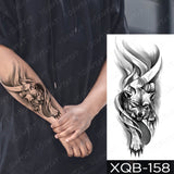 Popxstar New Year's Day Valentine's Day  Waterproof Temporary Tattoo Sticker Forest Lion Tiger Bear Flash Tattoos Women Leopard Wolf Crown Body Art Arm Fake Tatoo Men