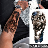 Popxstar New Year's Day Valentine's Day  Waterproof Temporary Tattoo Sticker Forest Lion Tiger Bear Flash Tattoos Women Leopard Wolf Crown Body Art Arm Fake Tatoo Men