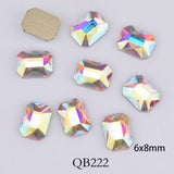 Popxstar 20pcs Crystals Nail Diamond Stone Strass AB Glass Rhinestones For 3D Nails Art Decorations Supplies Jewelry QB217-246A