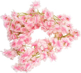 Popxstar 1.8M Silk Sakura Cherry Blossom Vine Lvy Wedding Arch Decoration Layout Home Party Rattan Wall Hanging Garland Wreath Slingers