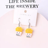 Popxstar Earrings For Women Resin Handmade Cartoons Rainbow Lollipop Ice Strawberry Popcorn Pineapple Banana  Drop Funny Gift