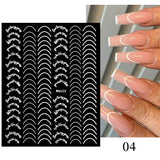 Popxstar Geometric Lines Flowers Leaves 3D Nail Sticker Figure Woman Face Pattern Special Self Adhesive Nail Art Decals Manicures Sliders