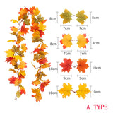 Popxstar 1.75M Red Maple Leaf Vine Garland Decoration Autumn Thanksgiving Autumn Decoration Outdoor Hanging Vine Artificial Maple Leaf