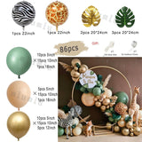 Popxstar Macaron Sage Green Gold Balloon Garland Arch Kit Kids Birthday Wedding Party Orange Latex Baby Shower Decoration Balloons