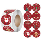 Popxstar 500pcs Christmas Round Labels Thank You Kraft Stickers Wedding Gift Envelope Sealing Label Stickers Stationery Scrapbooking