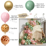 Popxstar Macaron Sage Green Gold Balloon Garland Arch Kit Kids Birthday Wedding Party Orange Latex Baby Shower Decoration Balloons