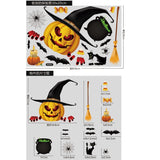 Popxstar 1Set Halloween Decora Stickers Bloody Handprint Window Door Wall Clings Poster Bloody Window Stickers Halloween Party Supplies