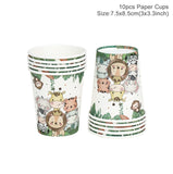 Popxstar Jungle Animals Disposable Tableware Wild One Woodland Safari 1st Birthday Party Decoration Kids Baby Shower Jungle Themed Party