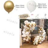 Popxstar White Metal Gold Balloon Garland Arch Kit Girl Propose Wedding Party Latex Birthday Ballons Gender Reveal Baby Shower Decoration