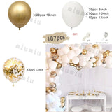 Popxstar White Metal Gold Balloon Garland Arch Kit Girl Propose Wedding Party Latex Birthday Ballons Gender Reveal Baby Shower Decoration