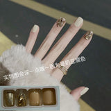 24pcs Wearable Pink Press On Fake Nails Tips With Glue false nails design Butterfly Lovely Girl false nails With Wearing Tools