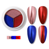 Mirror Nail Powder Pigment Pearl White Rubbing on Nail Art Glitter Dust Chrome Aurora Blue Manicure Holographic Decorations