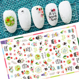 Popxstar Nail Art Stickers Water Decals Eyes Stripe Nail Art Decorations for Manicure Accessories Press on Nails Foil Stickers and Decals