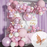 Popxstar Makaron Baby Pink Birthday Decor Balloon Garland Arch Kit Girls Wedding Birthday Purple Balloons Baby Shower Party Decorations