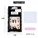 Popxstar spring centerpiece ideas short square acrylic nails spring dip nails 24PCS Fake Nails DIY Nail Art Ballet Nail Long For Manicure Nail Stickers Decals Women Fashion Glitte Party Nail Tips With Glue