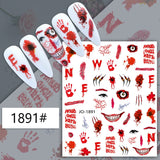 Popxstar Nail Art Stickers Accessories Halloween Nails Art Manicure Back Glue Decal Decorations Stickers for Nails Tips Beauty Sticker